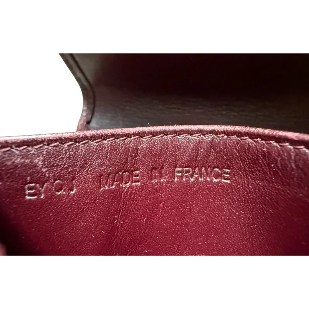 Cartier Bordeaux Burgundy Red Leather Logo Coin Wallet - Picture 11 of 11